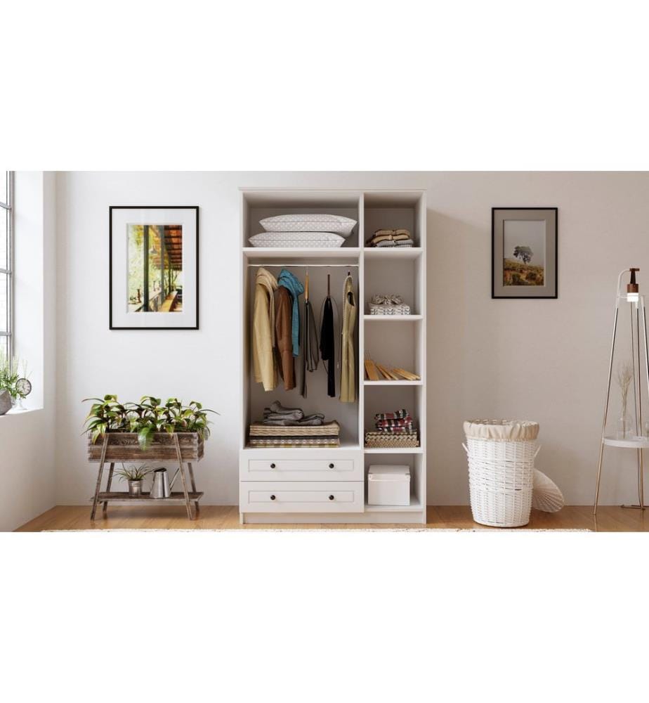 Armoire, blanc mat, 100 % panneau de particules mélaminé de niveau de qualité E1
