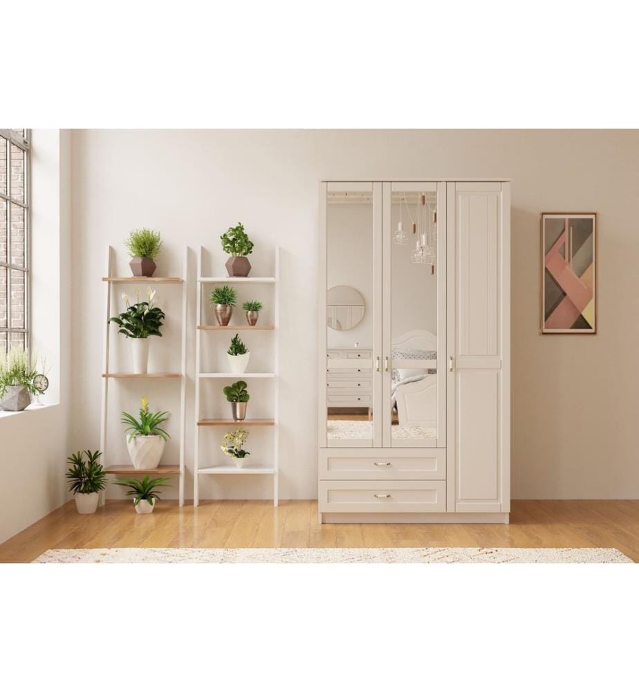 Armoire, blanc mat, 100 % panneau de particules mélaminé de niveau de qualité E1