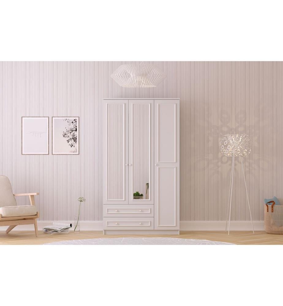 Armoire, blanc mat, 100 % panneau de particules mélaminé de niveau de qualité E1