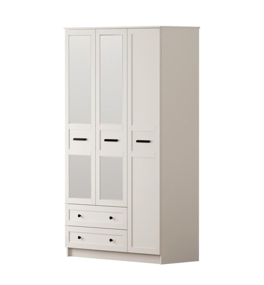 Armoire, blanc mat, 100 % panneau de particules mélaminé de niveau de qualité E1