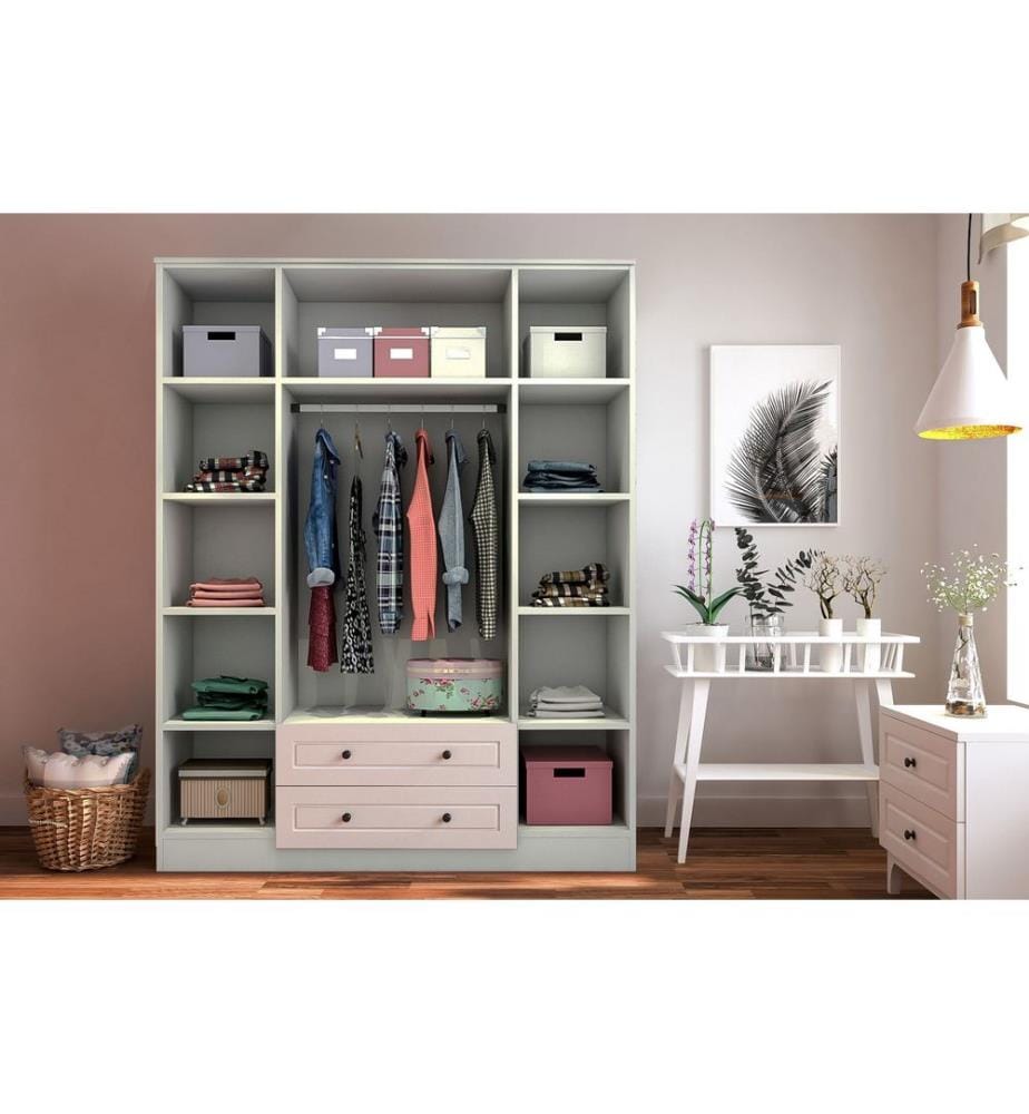 Armadio, bianco opaco, 100% truciolare di qualità E1 con rivestimento in melamina.