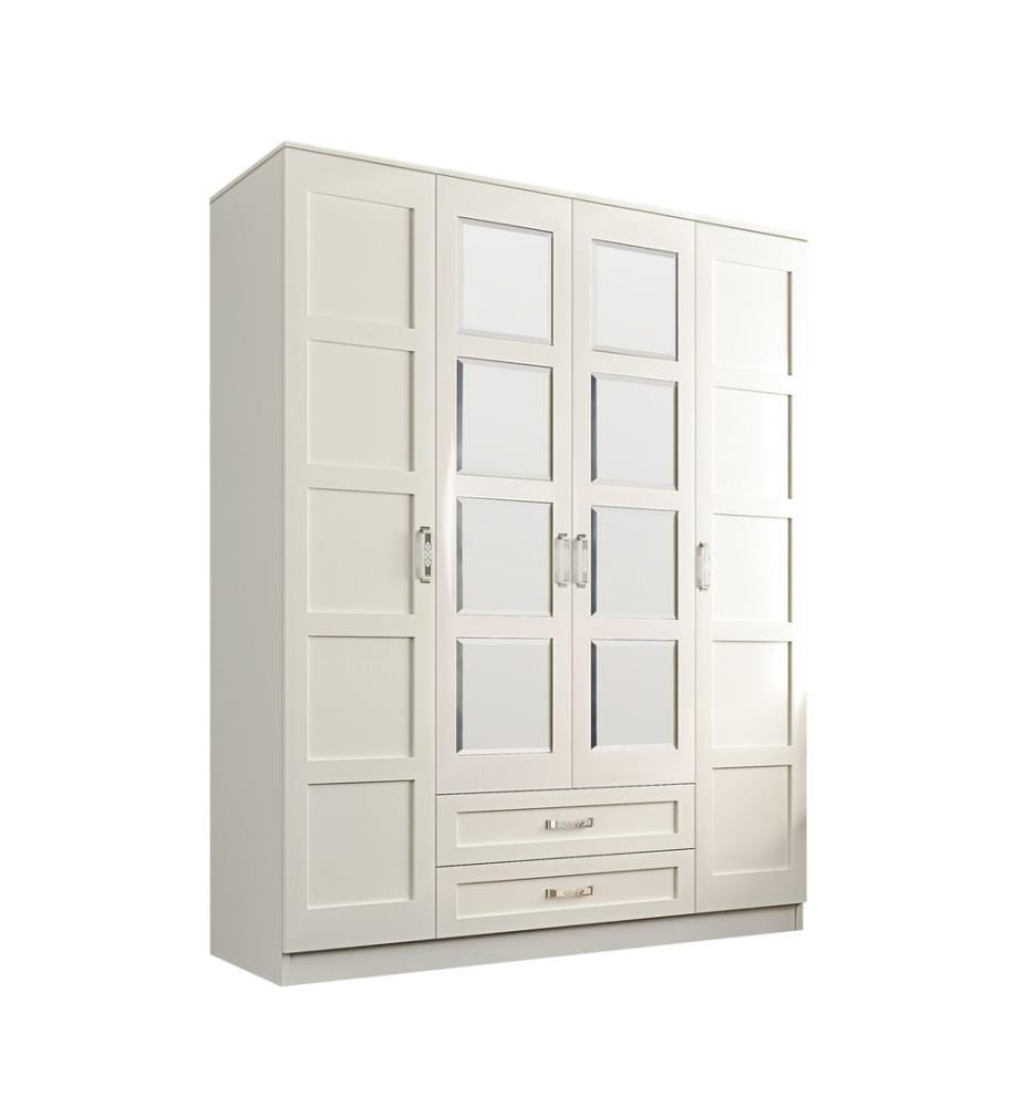 Armoire, blanc mat, 100 % panneau de particules mélaminé de niveau de qualité E1