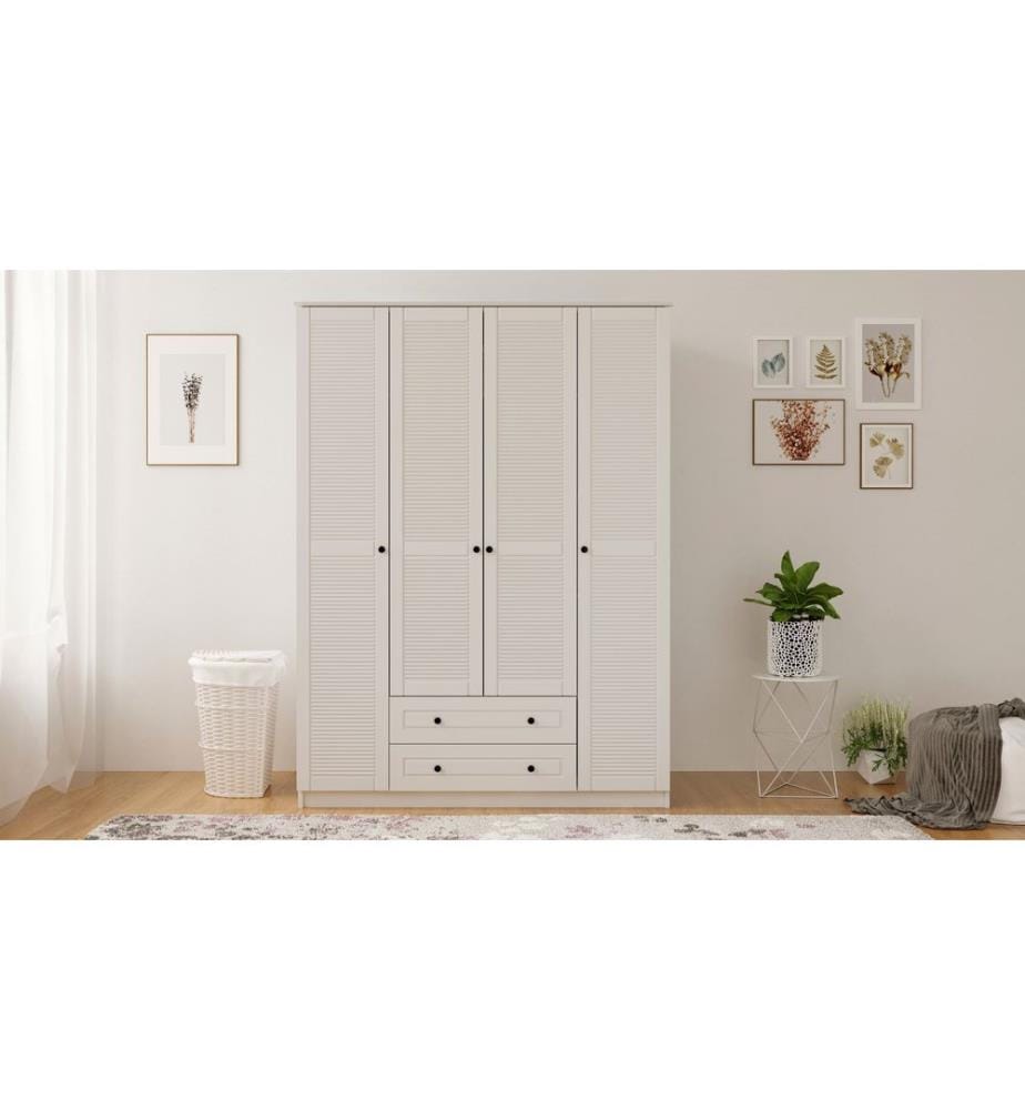 Armoire, blanc mat, 100 % panneau de particules mélaminé de niveau de qualité E1