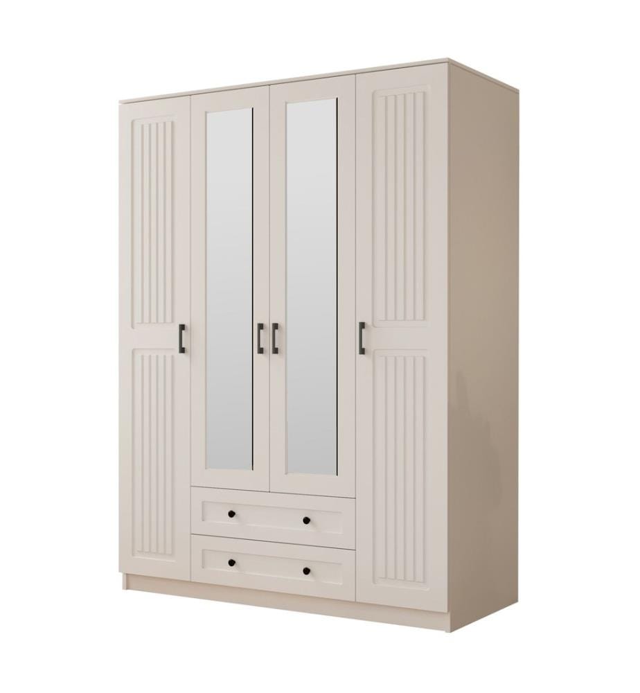 Armoire, blanc mat, 100 % panneau de particules mélaminé de niveau de qualité E1