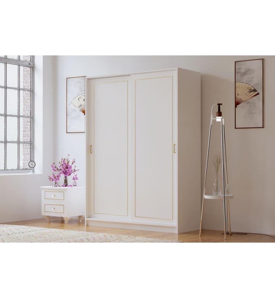 Armoire, blanc mat, 100 % panneau de particules mélaminé de niveau de qualité E1