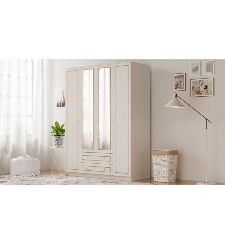 Armoire, blanc mat, 100 % panneau de particules mélaminé de niveau de qualité E1