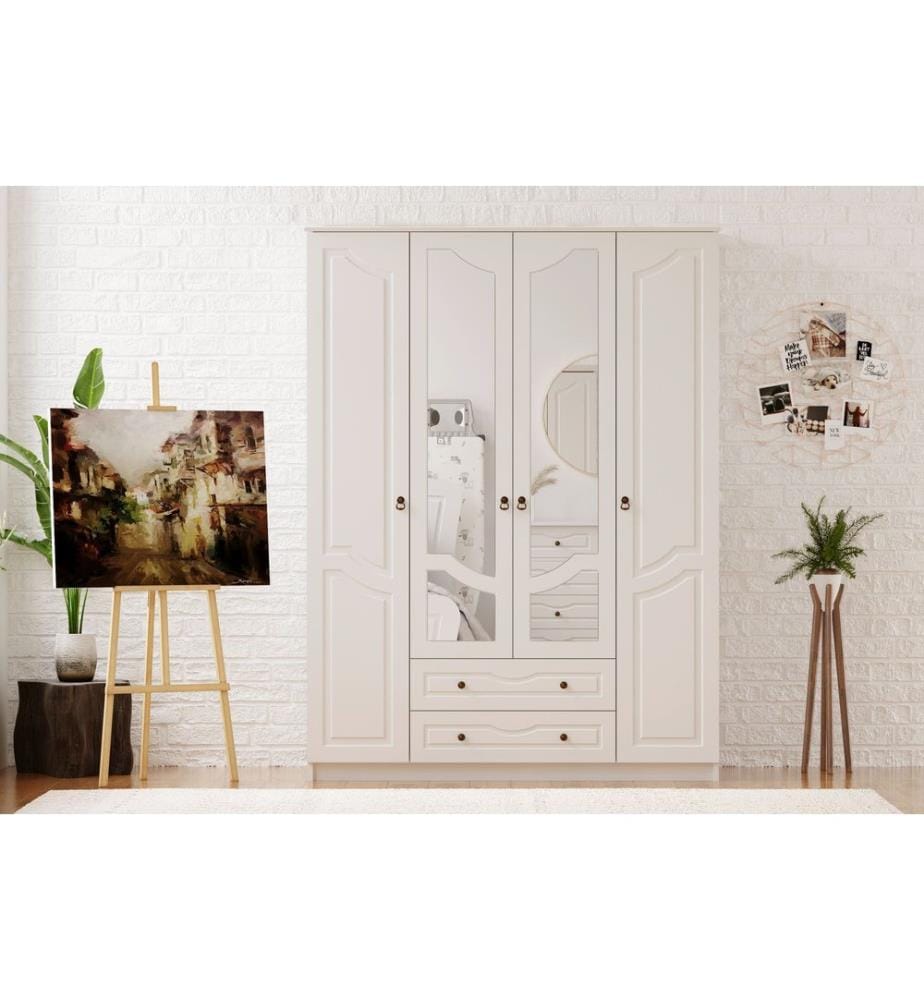 Armoire, blanc mat, 100 % panneau de particules mélaminé de niveau de qualité E1