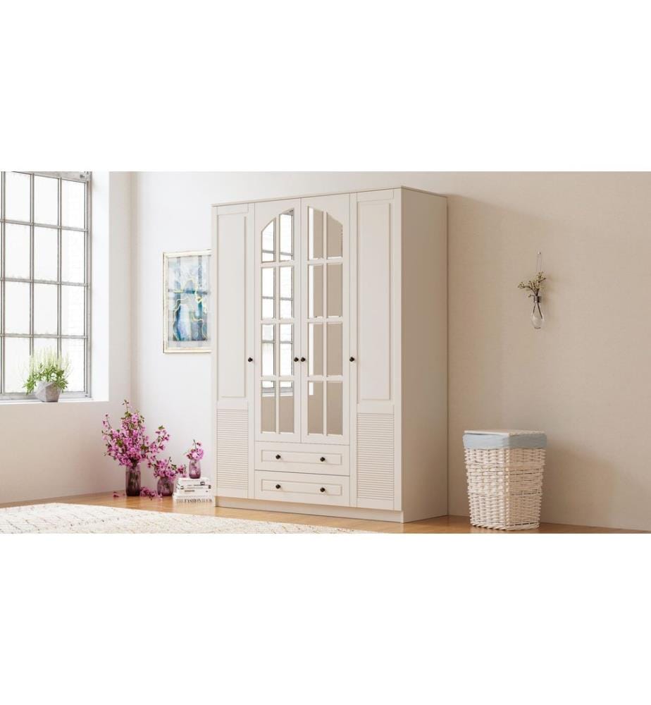 Armoire, blanc mat, 100 % panneau de particules mélaminé de niveau de qualité E1