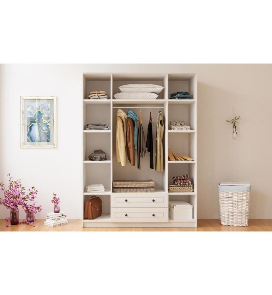 Armoire, blanc mat, 100 % panneau de particules mélaminé de niveau de qualité E1