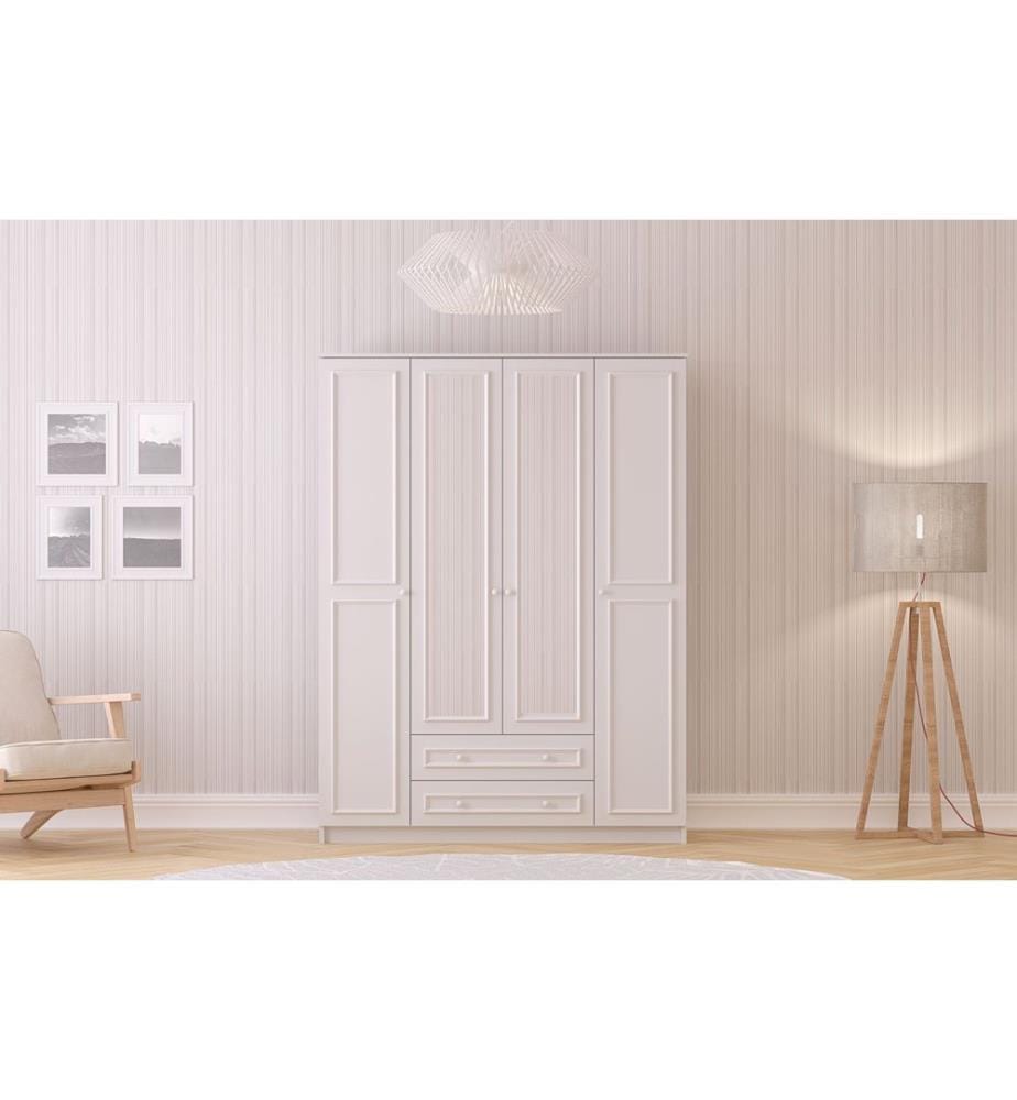 Armoire, blanc mat, 100 % panneau de particules mélaminé de niveau de qualité E1