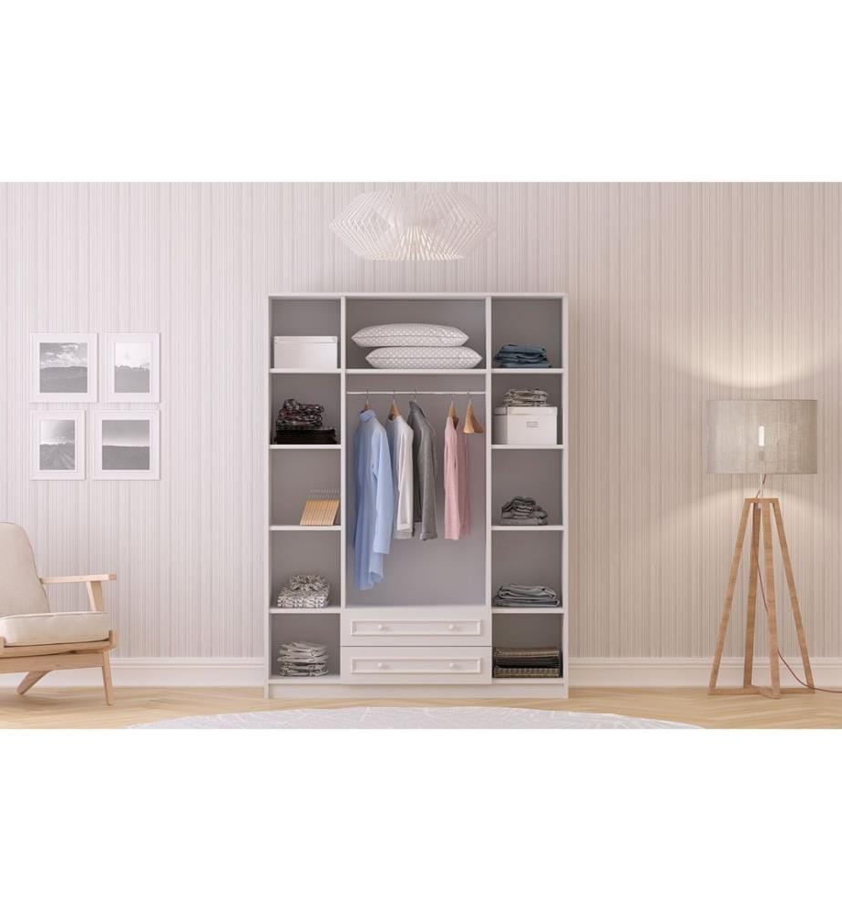 Armoire, blanc mat, 100 % panneau de particules mélaminé de niveau de qualité E1