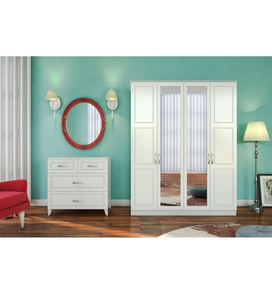 Armoire, blanc mat, 100 % panneau de particules mélaminé de niveau de qualité E1