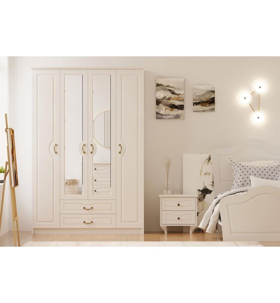 Armoire, blanc mat, 100 % panneau de particules mélaminé de niveau de qualité E1