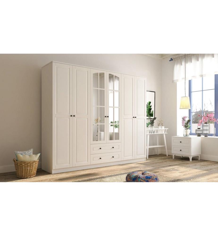 Armoire, blanc mat, 100 % panneau de particules mélaminé de niveau de qualité E1