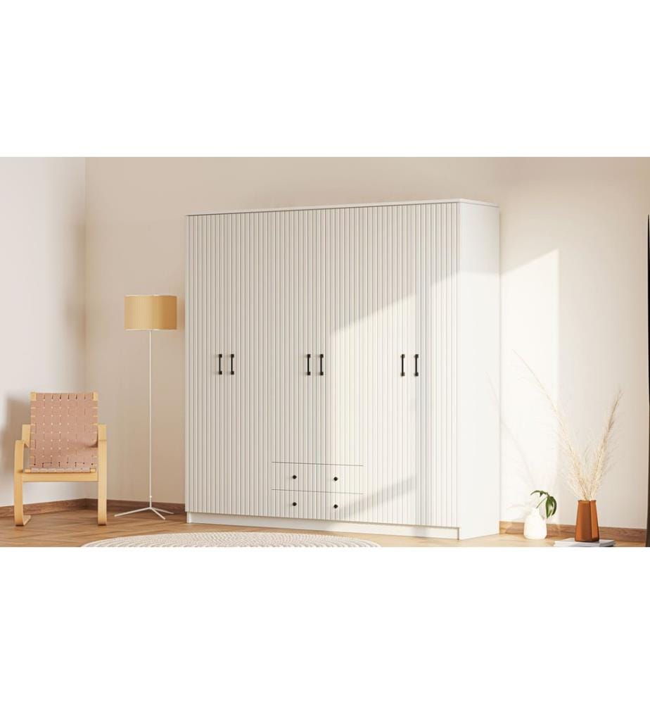 Armoire, blanc mat, 100 % panneau de particules mélaminé de niveau de qualité E1