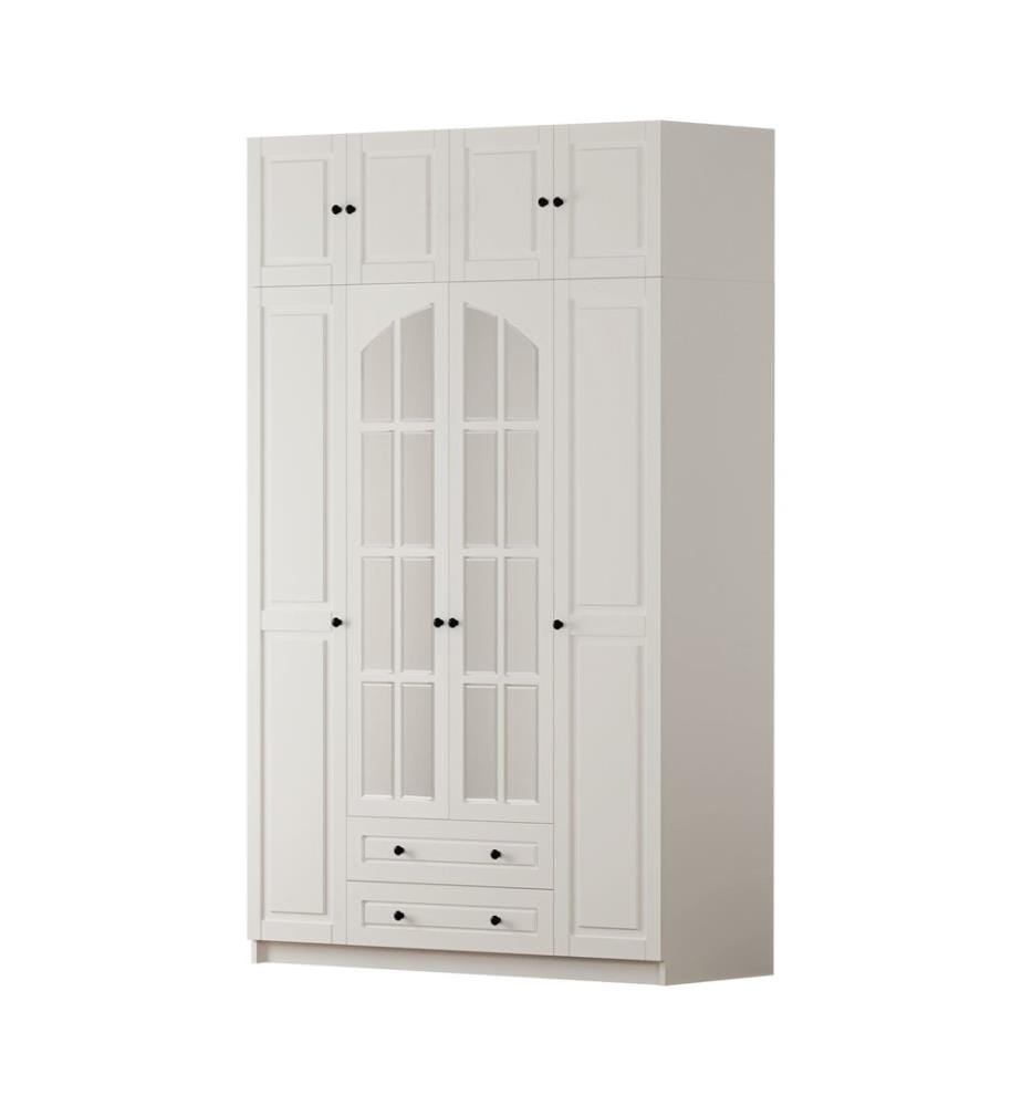 Armoire, blanc mat, 100 % panneau de particules mélaminé de niveau de qualité E1