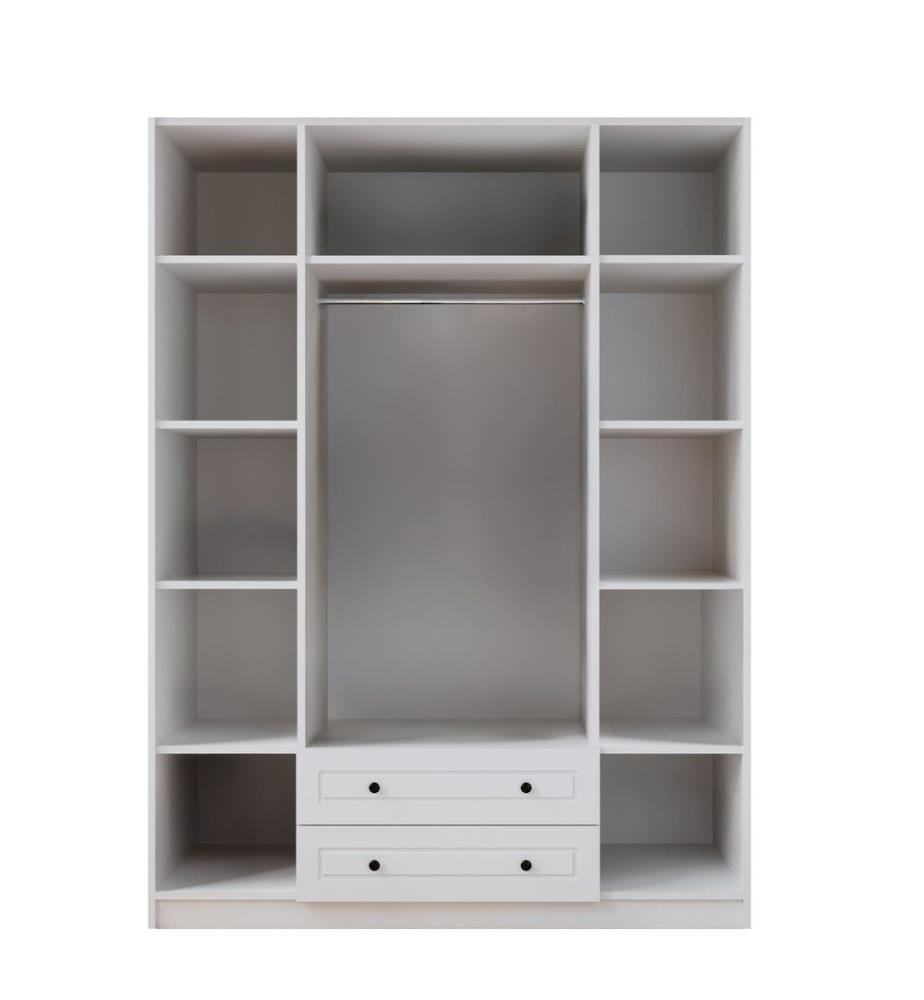 Armoire, blanc mat, 100 % panneau de particules mélaminé de niveau de qualité E1