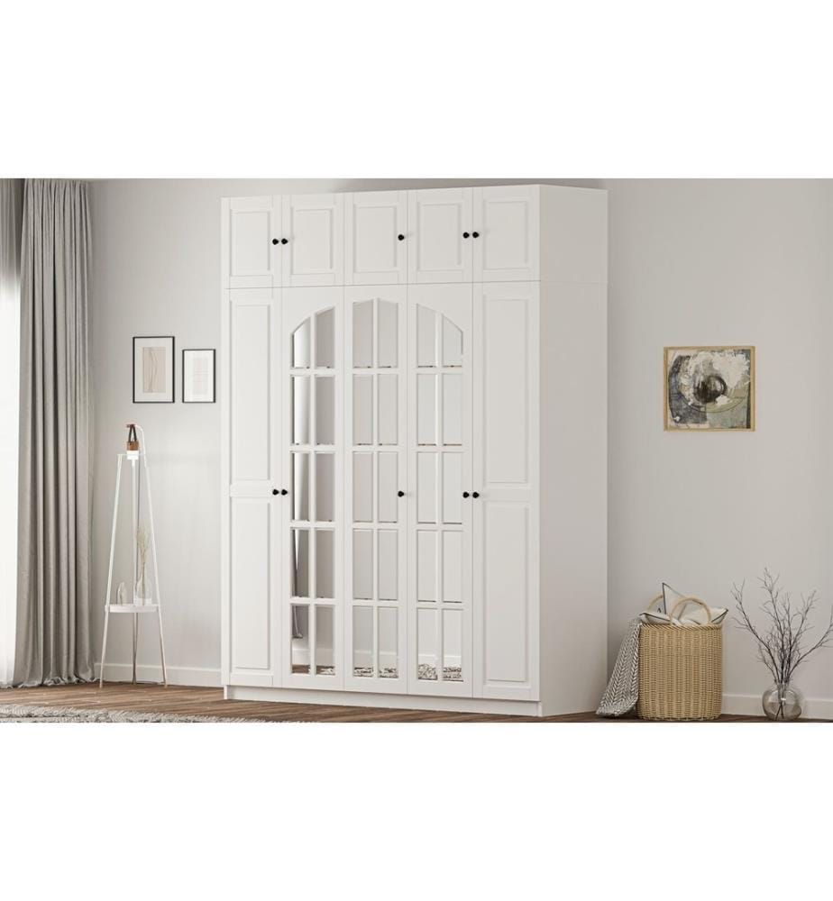 Armoire, blanc mat, 100 % panneau de particules mélaminé de niveau de qualité E1