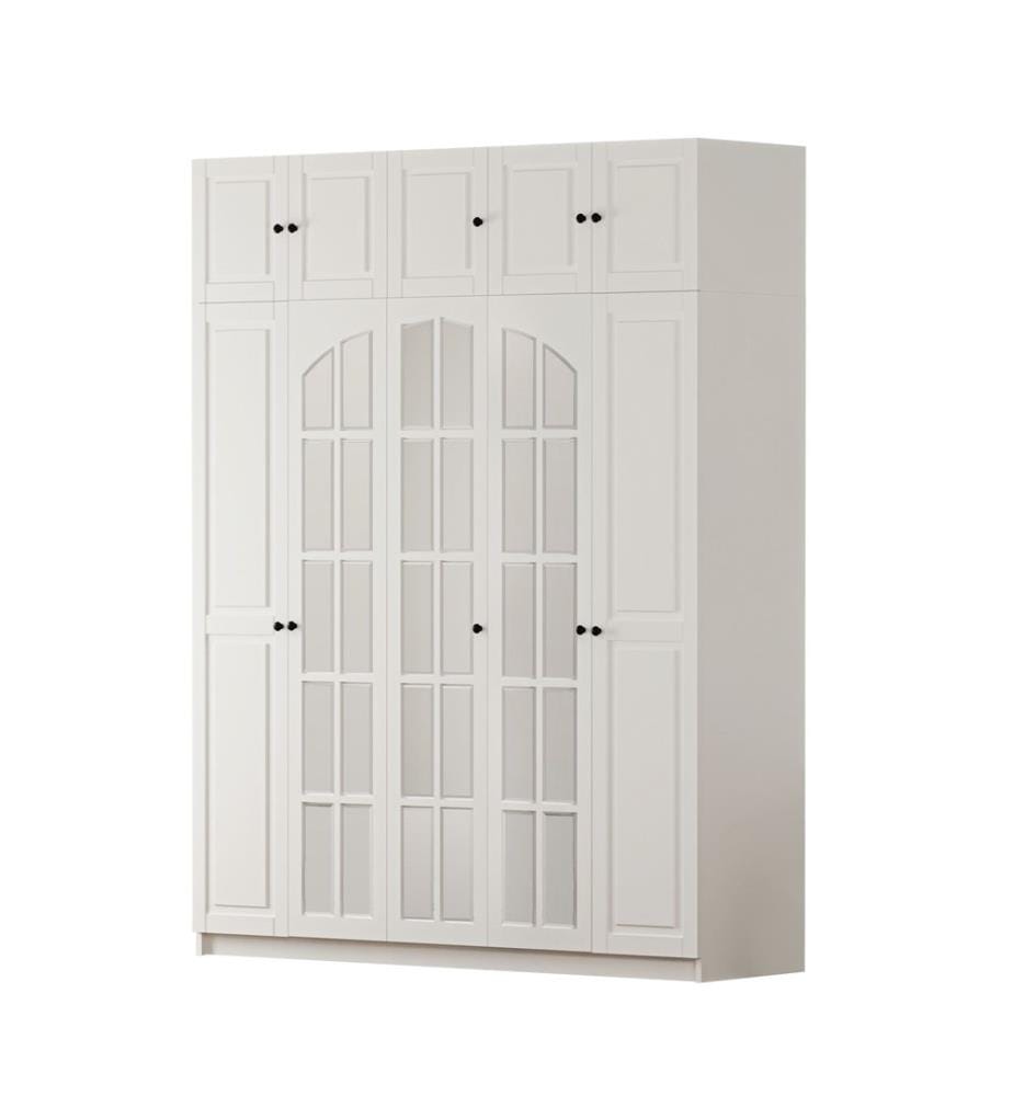 Armoire, blanc mat, 100 % panneau de particules mélaminé de niveau de qualité E1