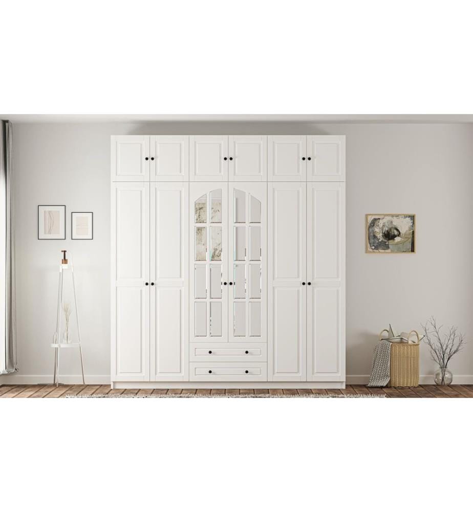 Armoire, blanc mat, 100 % panneau de particules mélaminé de niveau de qualité E1