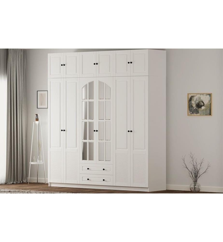 Armoire, blanc mat, 100 % panneau de particules mélaminé de niveau de qualité E1
