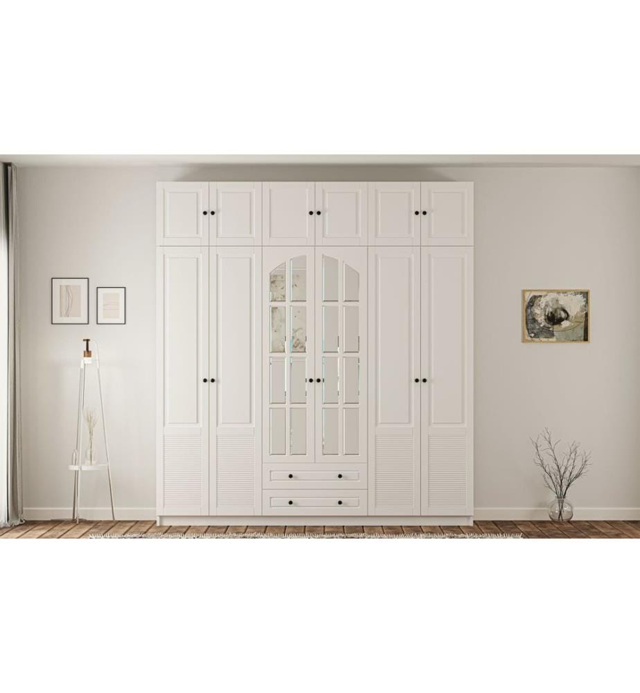 Armoire, blanc mat, 100 % panneau de particules mélaminé de niveau de qualité E1
