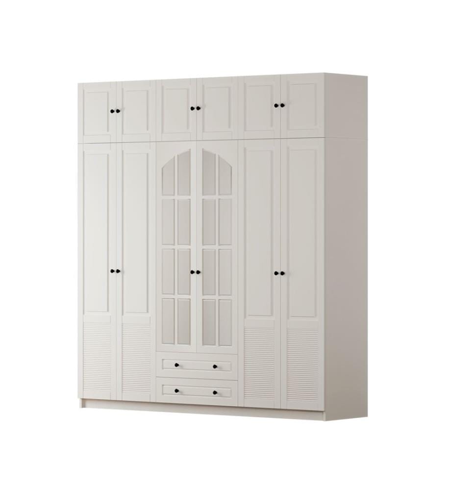 Armoire, blanc mat, 100 % panneau de particules mélaminé de niveau de qualité E1