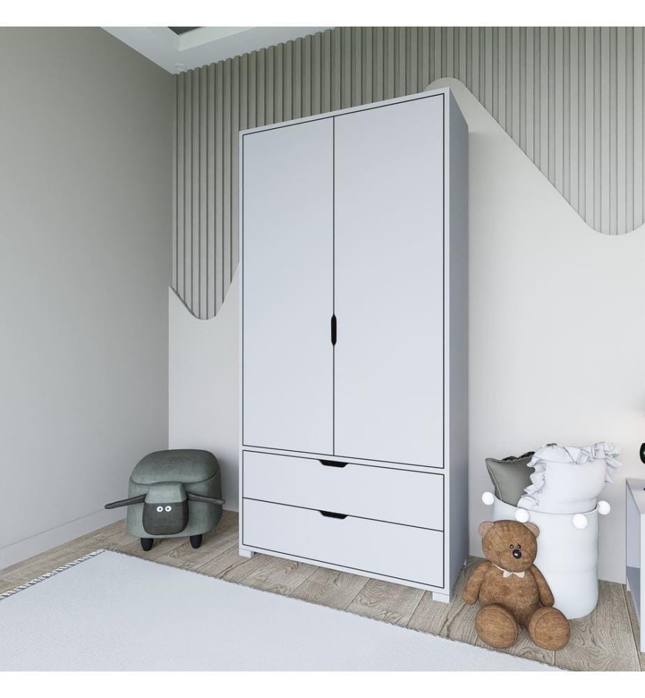 Armoire, blanc, 100 % panneau de particules mélaminé