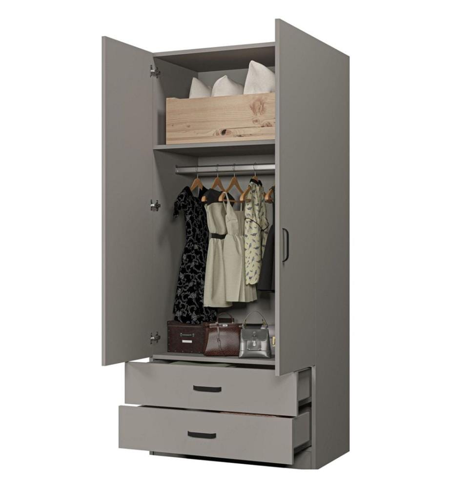 Armoire, gris, 100 % panneau de particules mélaminé
