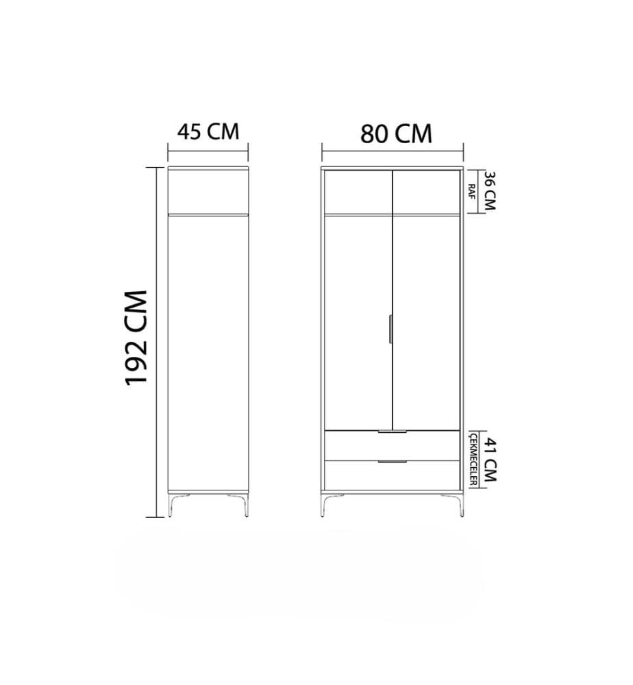 Armoire, chêne, blanc, 100 % panneau de particules mélaminé