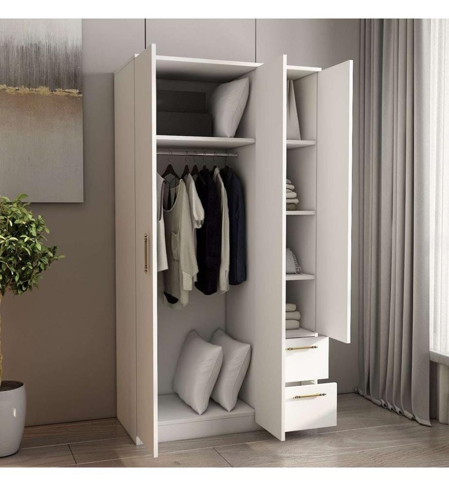 Armoire, blanc, 100 % panneau de particules mélaminé