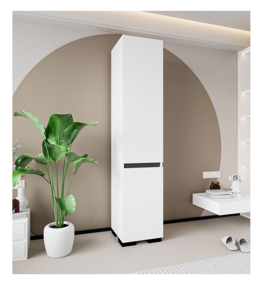 Armoire, blanc, anthracite, 100 % panneau de particules mélaminé