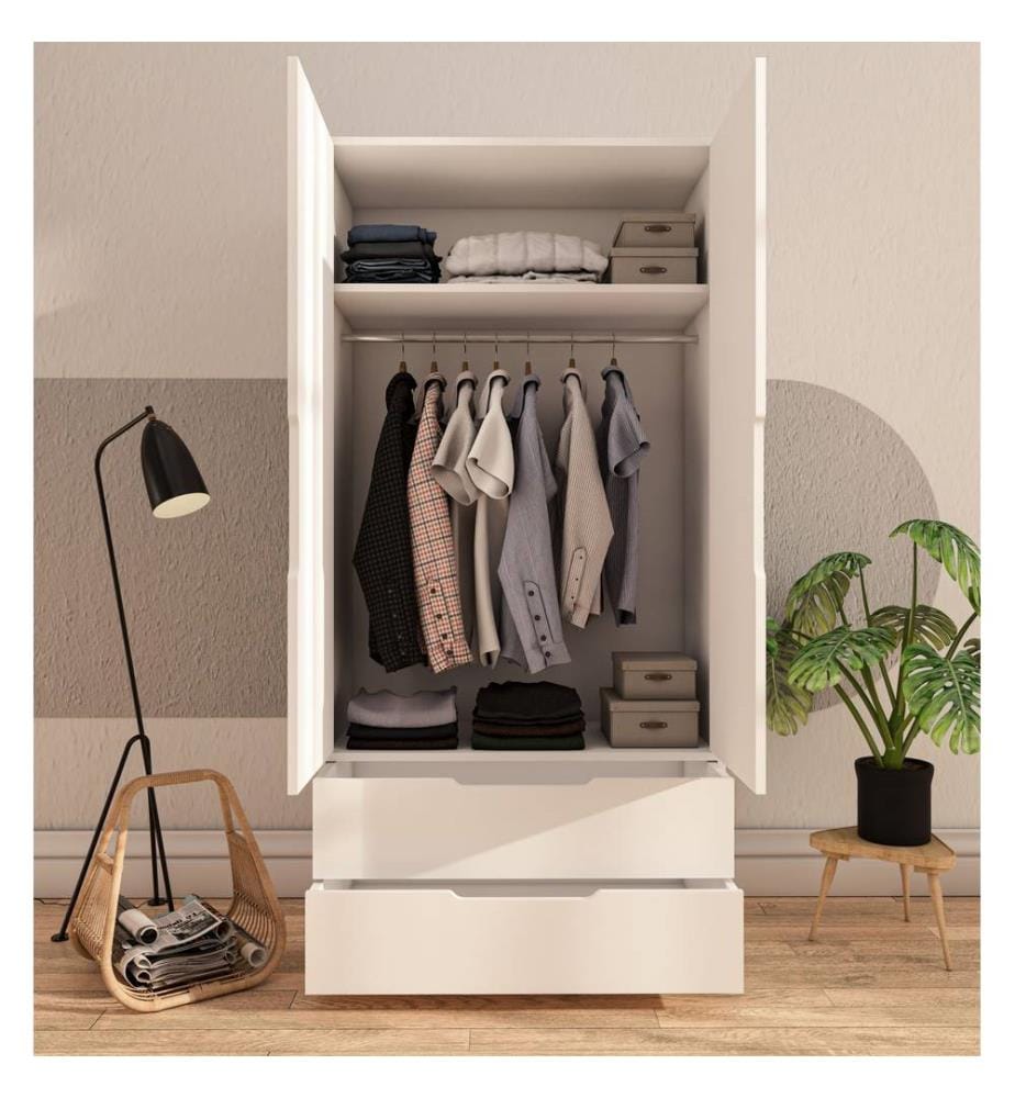 Armoire, blanc, 100 % panneau de particules mélaminé
