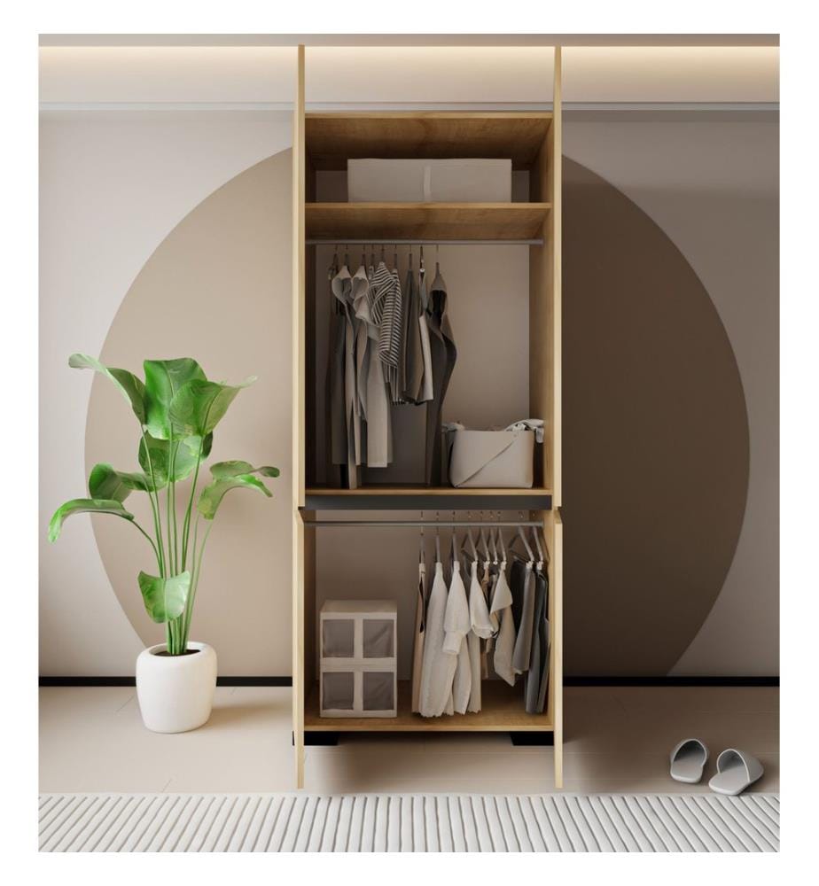 Armoire, chêne saphir, anthracite, 100 % panneau de particules mélaminé