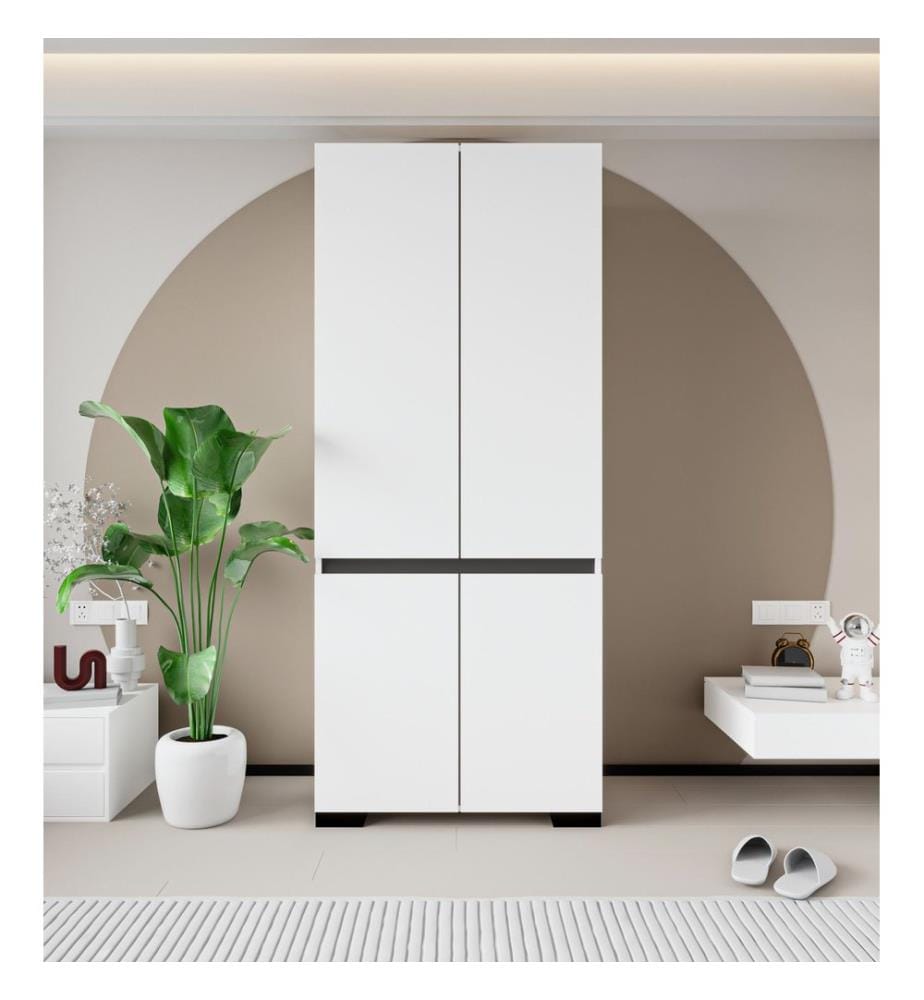 Armoire, blanc, anthracite, 100 % panneau de particules mélaminé