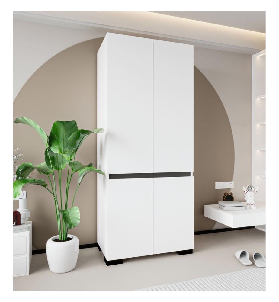 Armoire, blanc, anthracite, 100 % panneau de particules mélaminé