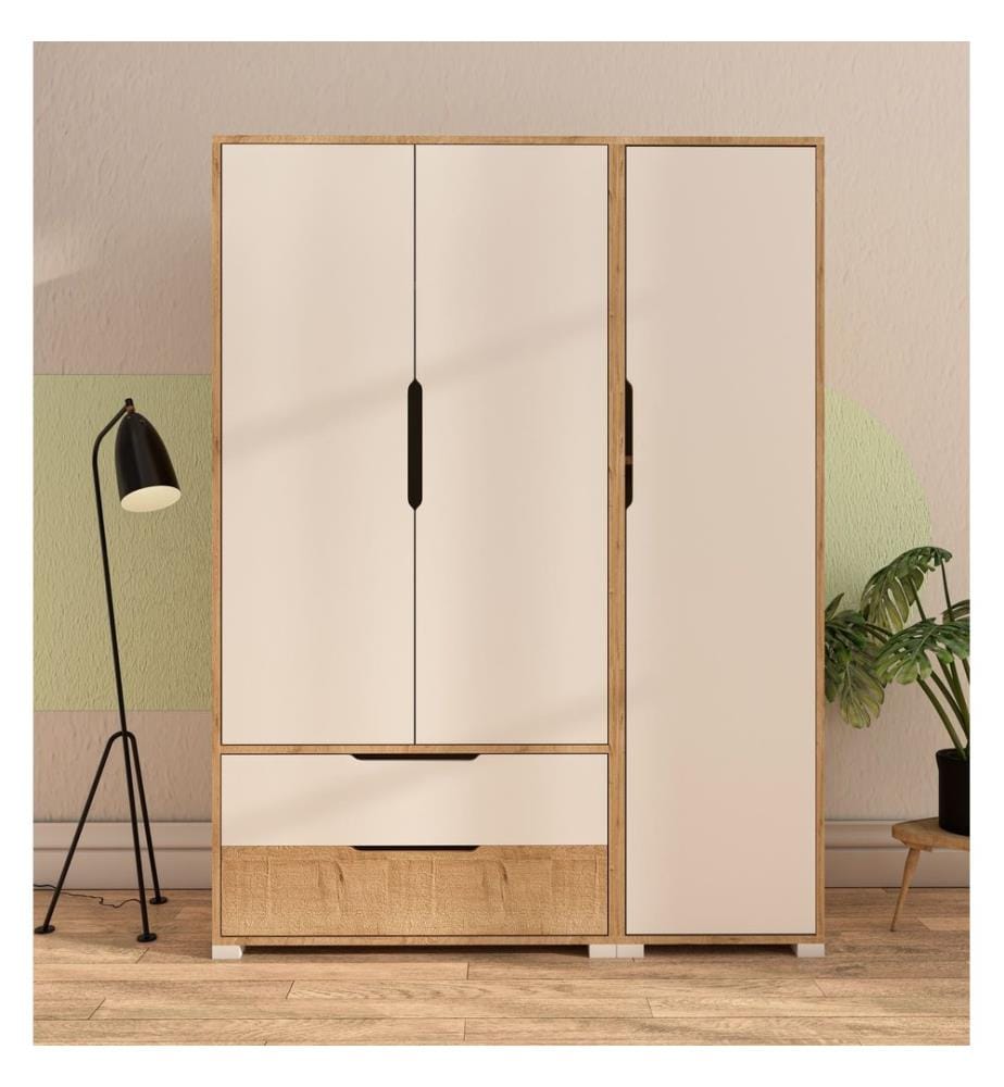 Armoire, chêne saphir, blanc, 100 % panneau de particules mélaminé