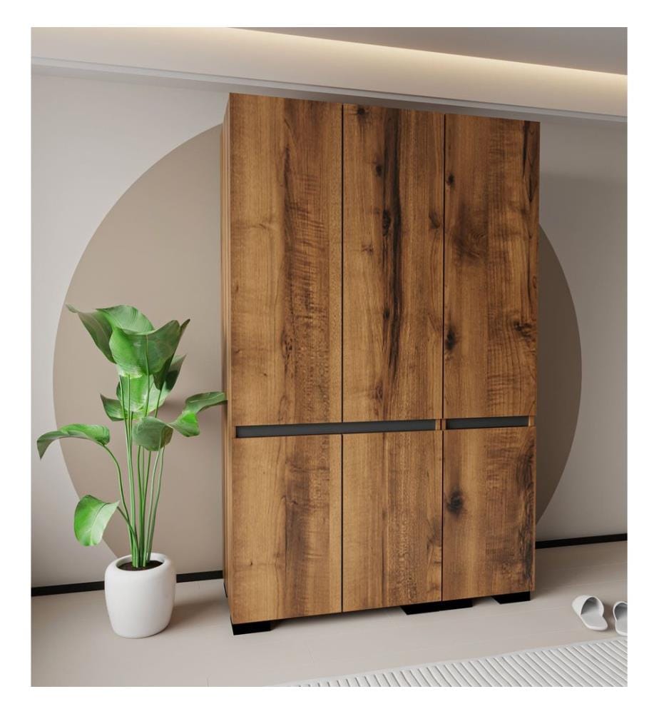 Armoire, noyer, anthracite, 100 % panneau de particules mélaminé
