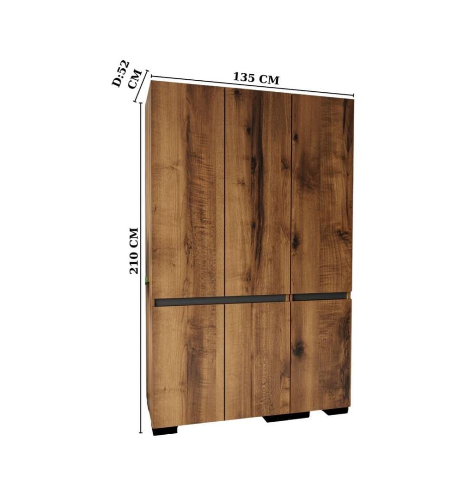 Armoire, noyer, anthracite, 100 % panneau de particules mélaminé