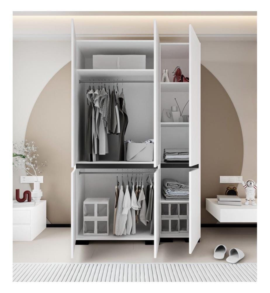Armoire, blanc, anthracite, 100 % panneau de particules mélaminé