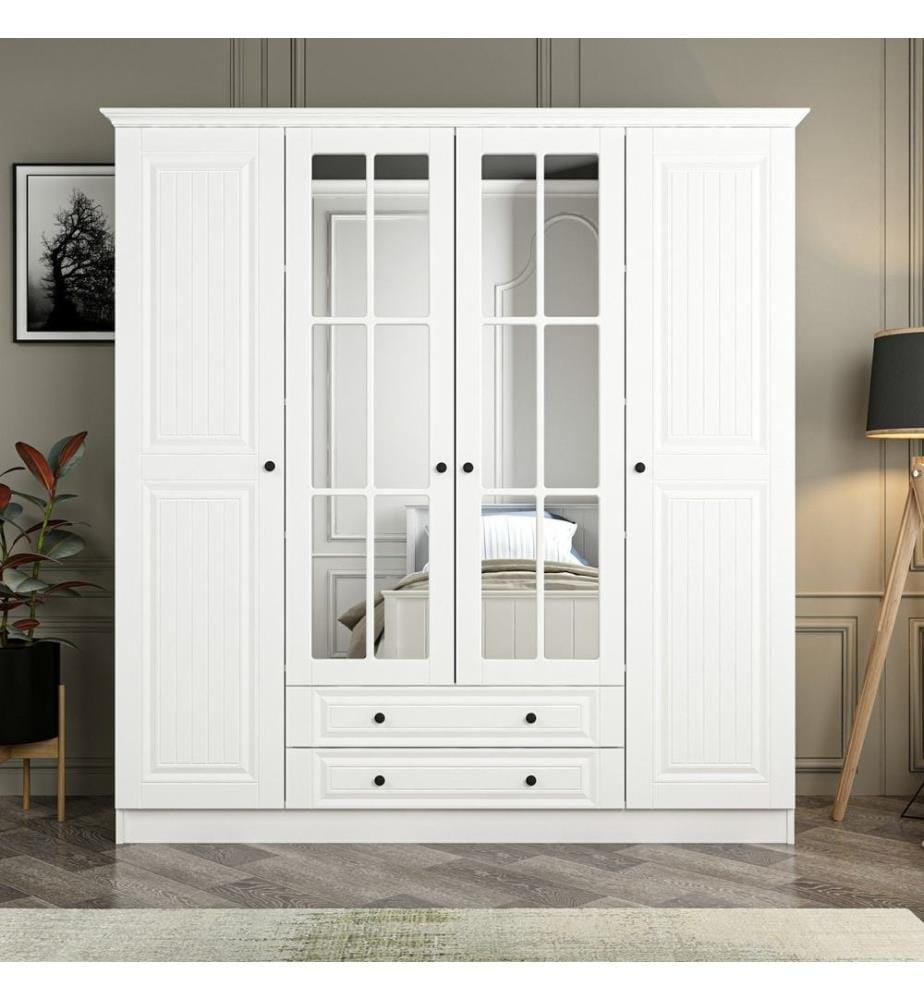 Armoire, blanc, panneau de particules mélaminé