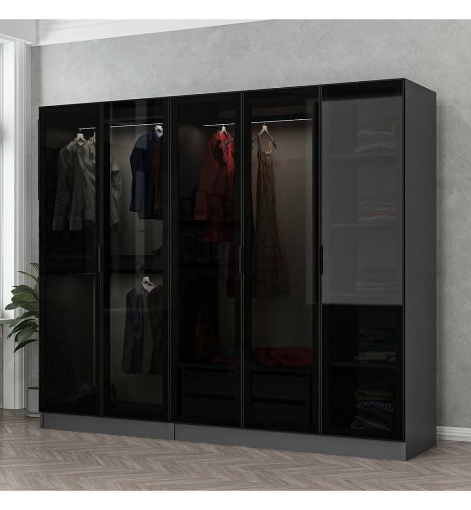 Armoire, anthracite, noir, panneau de particules mélaminé