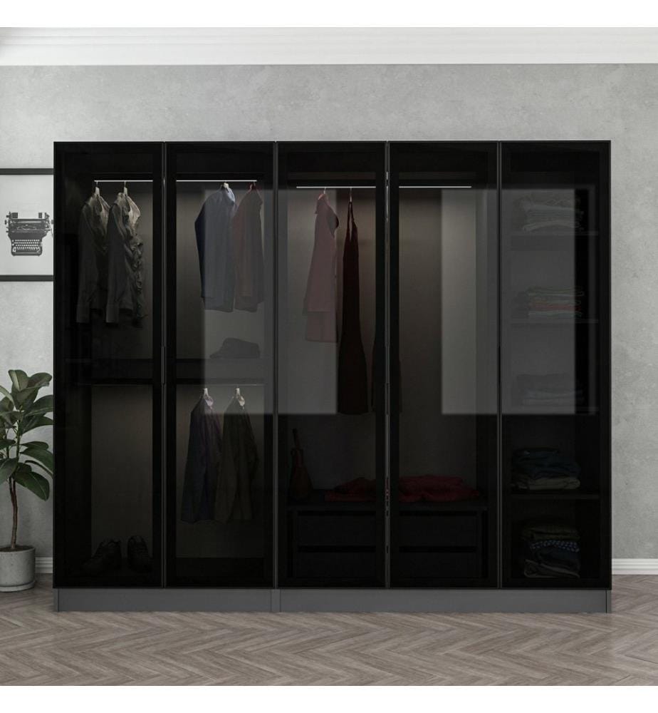 Armoire, anthracite, noir, panneau de particules mélaminé