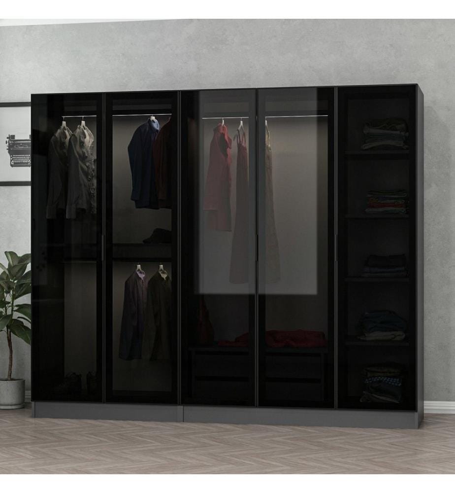 Armoire, anthracite, noir, panneau de particules mélaminé