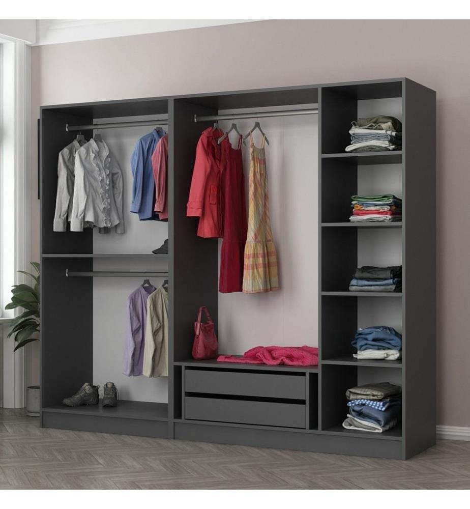 Armoire, anthracite, noir, panneau de particules mélaminé