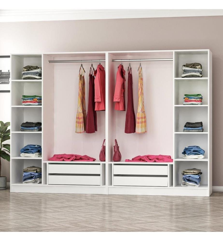 Armoire, blanc, panneau de particules mélaminé