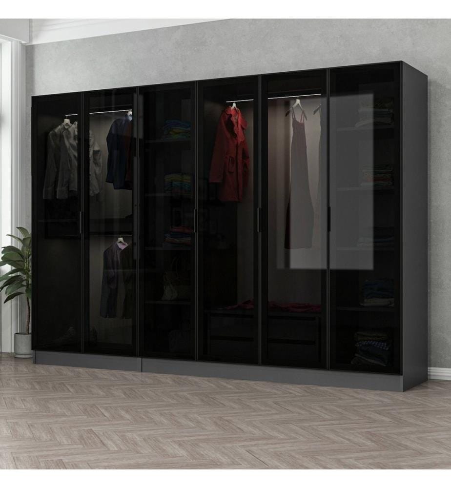 Armoire, anthracite, noir, panneau de particules mélaminé
