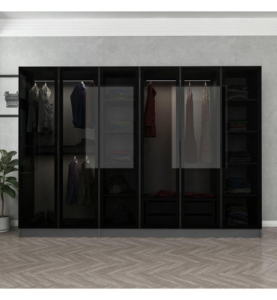 Armoire, anthracite, noir, panneau de particules mélaminé