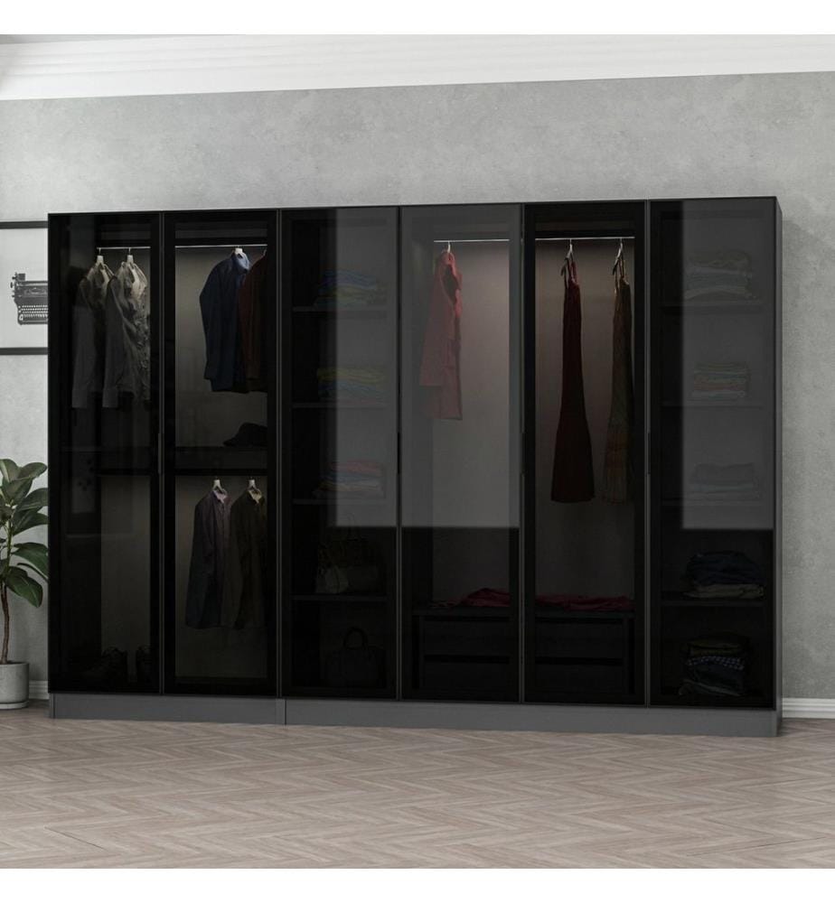 Armoire, anthracite, noir, panneau de particules mélaminé
