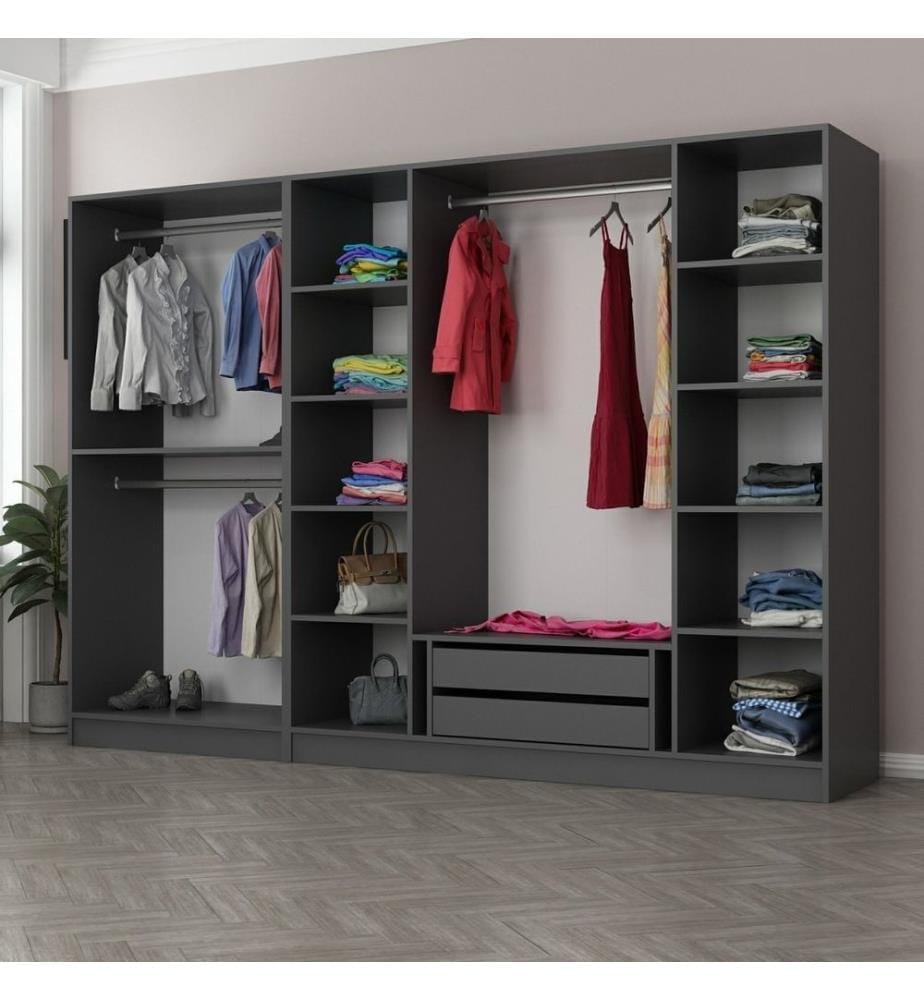 Armoire, anthracite, noir, panneau de particules mélaminé
